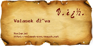 Valasek Éva névjegykártya