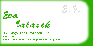 eva valasek business card
